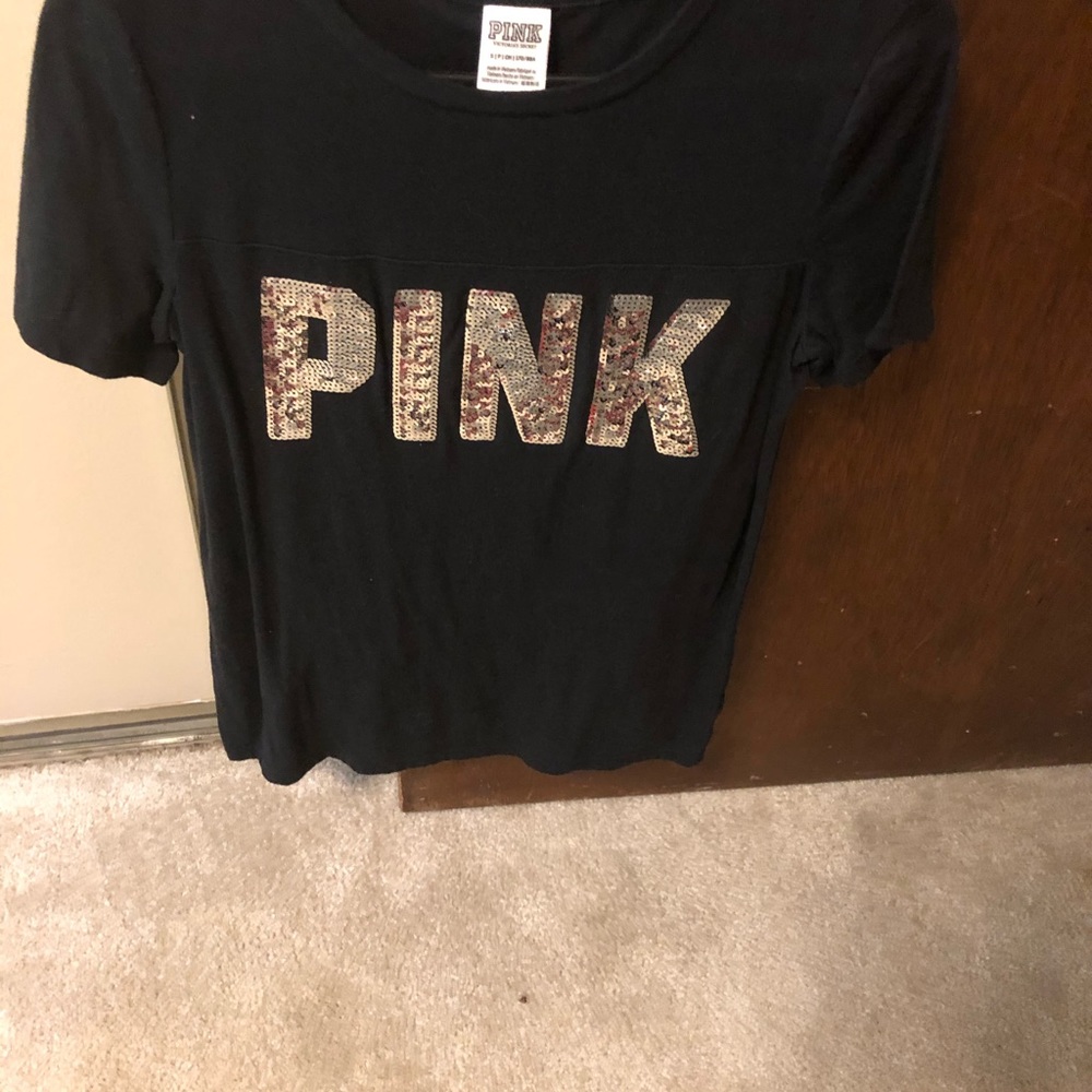 Excellent condition black love pink shirt small